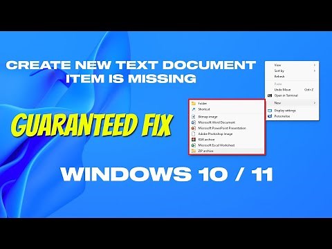 Fix Create New Text Document Item Is Missing From Context Menu In Windows 11/ 10 || 2 Methods