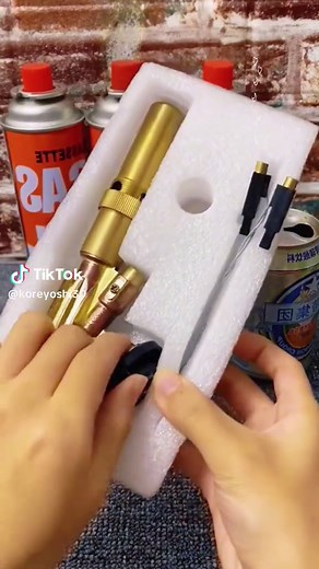 Welding torch portable gas torch flame gun high temperature brass mapp gas burner torch brazing solder#welding #fyp #weldingtorch #flamegun #turbotorch