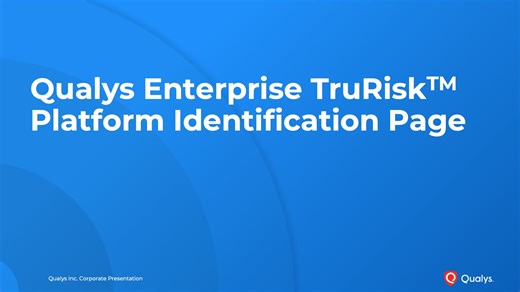 Qualys Platform Identification Page