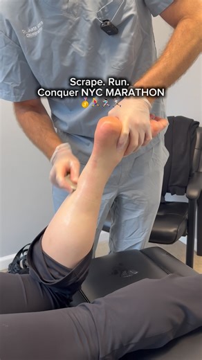 Getting ready to run the NYC marathon!?🏃🥇 Scraping isn’t just recovery, it’s performance prep! 💪🏼🔥 Soft tissue scraping before a race day helps: ✔️Boost circulation for faster muscle activation ✔️Loosen tight calves shins to prevent cramps or shin splint’s ✔️Improve range of motion for a smoother stride ✔️Speed up recovery so you can hit your PR, feeling strong! • • Book now by calling 845-809-8300 or comment “book” and we’ll DM you the link to schedule your service! 📍 Get Adjusted Chiropr