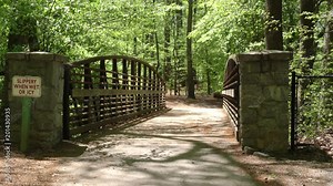 Georgia, Jones Bridge Park, A pedestrian bridge that crosses the creek on the Chattahoochee River