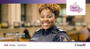#PeopleoftheCBSA – In celebration of #BlackHistoryMonth, we are featuring #BorderServices officer Ismaëlle. Ismaëlle began her career with the CBSA in 2003 as a student. With hard work and dedication, she moved through the ranks to become Acting Chief of Operations at the Montréal Longroom, Canada’s largest duty and tax collection office for commercial goods arriving by sea, rail, land and air. While Ismaëlle feels that neither her gender nor her diverse background have been barriers in her care