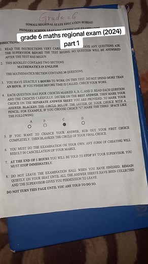 Grade 6 Maths Exam 2024 - Part 1: Mathematics Tutorial for Children