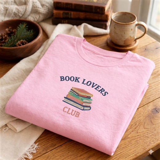 Embroidered Book Lovers Club, Embroidered Reading Shirt, Retro Librarian Shirt, Teacher Appreciation Shirt, School, Book Lover Gift,bookworm - Etsy