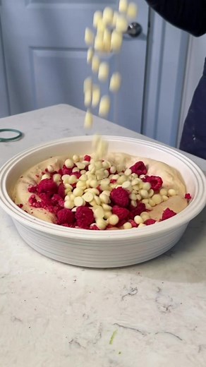 White Chocolate Raspberry Brioche with Milk Chocolate Custard
