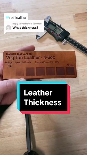 What thickness of leather for patches on hats? We love the look and feel of 4-6oz leather for our patches. It is just the right thickness for us. Thinner or thicker leather would work too if you prefer that look. This material test SVG is available on our webs!te for free. #custompatches #leathertok #lasertok #leathercraft #leather