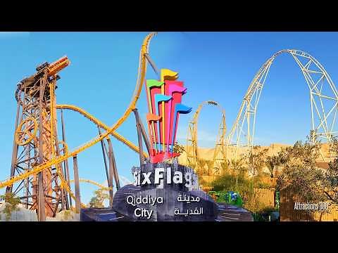 NEW Theme Park! Six Flags Qiddiya City Tour - #1 Best Six Flags Park!