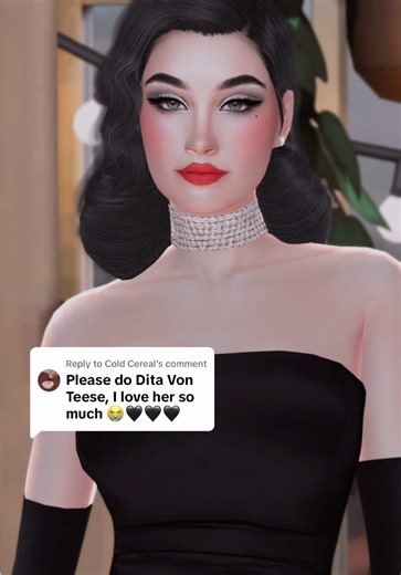 Replying to @Cold Cereal my reshade makes her blush a little crazy so I played with a few diff presets and I couldn’t find the perfect eye color but overall I’m happy with it. #dita #sims4 #simstok #ditavonteese #sims