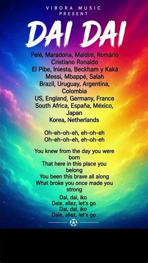 Dai Dai - Lyrics | Shakira , Burna Boy | FIFA World Cup Offcial Song 2026 | #songlyrics #fifa
