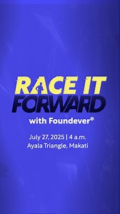 Ready to run for a cause? 🏃‍♀️💨 Our Race It Forward fun run on July 27, 2025, is where everyone wins. 🙌 Hit your personal best, earn medals or cash prizes up to ₱5,000, and best of all, help us support Bahay Aruga, a halfway house for children with cancer. See you there! #FoundeverLife #CreateYourBestMoments | Foundever