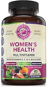 Womens Daily Multivitamin Multimineral Supplement for Energy, Mood, Focus, Hair, Skin & Nails. Made for Women with 30+ Nutrients, Fruit & Energy Blend. Womens Vitamins, USA Made.