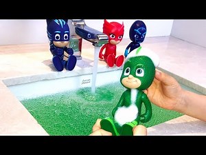 Learn Colors with Pj Masks in the Sink / Pj Masks Wrong Heads (PJ Masks Toys Video)