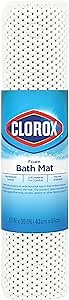 Duck Brand Clorox Cushioned Foam Bath Mat for Tubs, Non-Slip with Suction Cups, 17 Inches x 36 Inches, White