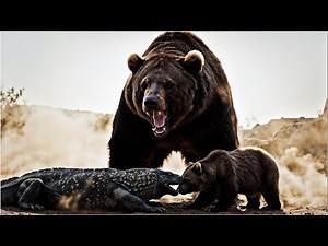 Komodo Dragon Attacks Baby Bear | Ultimate Battle for Survival