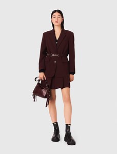 Belted suit jacket Red for Women | Maje