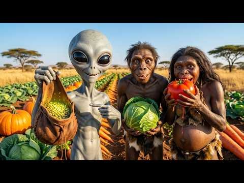 Alien Gives Magic Seeds to Early Humans — Giant Vegetables Change Everything!