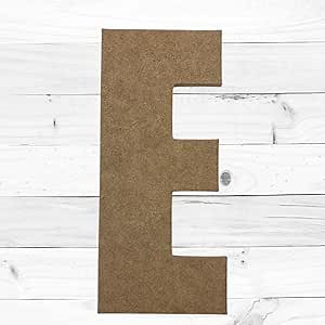 10" Wooden Craft Letter E Unfinished, Impact Font, Craft Cutout on 1-8" MDF