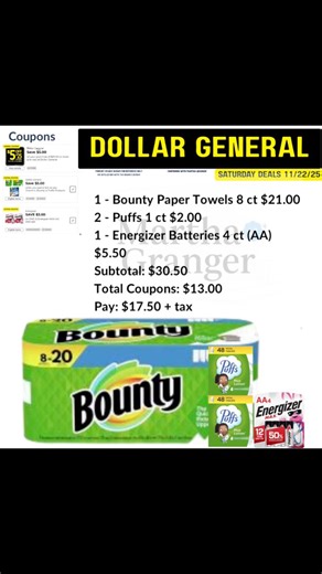 Paper deals are DEALING this week 💥 I’ve got 16 different ways to use the Bounty paper products coupons at Dollar General – some are ALL paper, and 5 of them mix $25 in paper with other items to get us to $30. If you need paper towels & TP, this is your sign to stock up. 📌 Save this, share it, and come back when you’re ready to shop! #DollarGeneralDeals #DollarGeneral #PaperProductDeals #CouponingForBeginners #Couponing | Couponing with Martha Granger