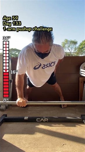 Day 133 - 1-Arm Pushup Challenge at Age 59 #motivation #fitness