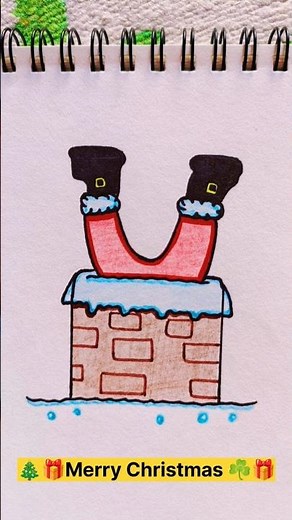 Santa Claus Stuck in the Chimney 🎅😂 | Easy Christmas Drawing #santaclausdrawing #santadrawing