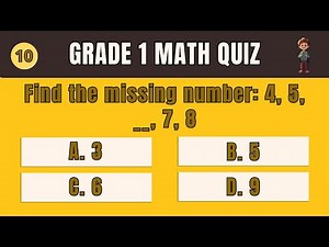 Grade 1 Math Skills Check (20 MCQs)