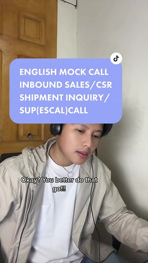 ENGLISH MOCK CALL INBOUND SALES/CSR CONCERN: SHIPMENT INQUIRY/SUP(ESCALATION) CALL #mockcall #callcenter #bpo #bayaningpuyat #callcenterphilippines #bpophilippines #fypシ #fyp