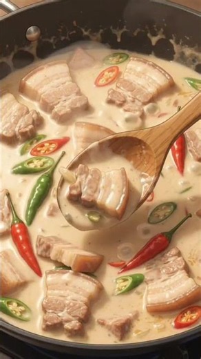 🇵🇭 Filipino Bicol Express | Easy, Creamy & Spicy Pork Recipe #foodie #cookingshorts #bicolexpress