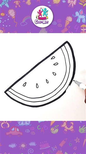 How To Draw Yummy WATERMELON 🍉✏️ #shorts #watermelon #drawing