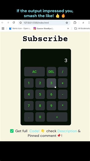 simple calculator using html css and java