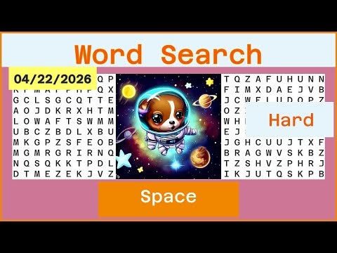 Word Search Hard - Space - 04/22/2026