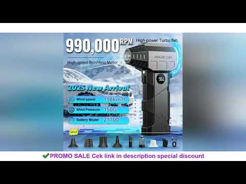 990000RPM Powerful Air Blower Turbo Blower Brushless Motor Violent Fan Wind Speed 198km/H with displ