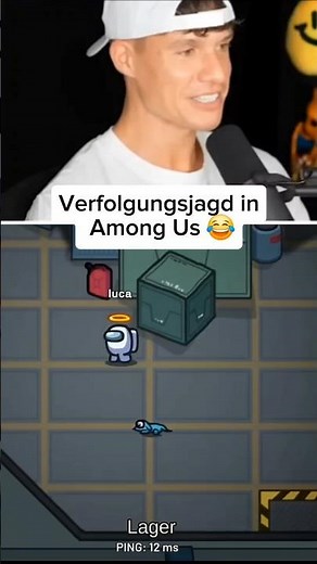 Verfolgungsjagd in Among us #laserluca #luca #amongus