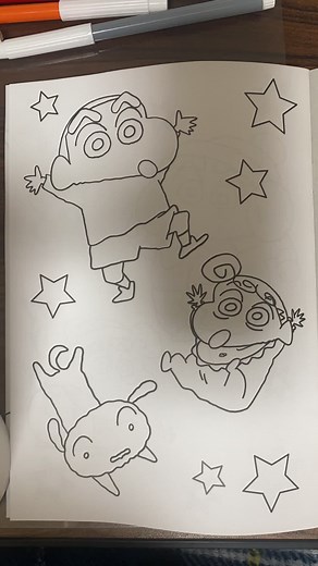 クレヨンしんちゃんはじめました〜🤤🫶🏼 #ぽぽのぬりえ日記 #ぬりえ #塗り絵 #おすすめのりたい #運営さん大好き #ぬりえ塗ってみた #イラスト #クレヨンしんちゃん