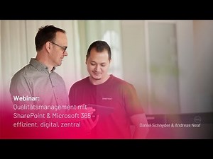 Webinar: Qualitätsmanagement mit SharePoint & Microsoft 365 – effizient, digital, zentral