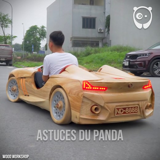 3.2K views · 73 reactions | Ce menuisier construit une voiture BMW en bois Partenaire: Woodworking Art https://www.youtube.com/@WoodworkingArt | Astuces du Panda | Facebook