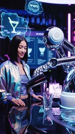 You Won’t Believe How This Robot Serves Cocktails!A futuristic robotic bartender