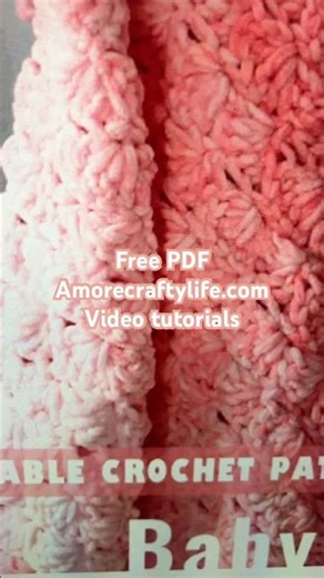 Easy Pink Shell Crochet Blanket Pattern Free PDF Video Tutorial #crochet
