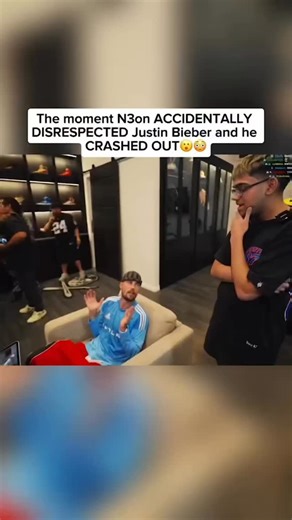 People VS Pranks on Instagram: "Only N3on could manage to fumble like THIS on stream — one slip of the tongue and suddenly he’s accidentally disrespecting Justin Bieber in front of thousands. 😳🔥 The second it happened, chat went into meltdown, spamming “NO WAY” and “he’s done” while N3on tried to laugh it off. 💀 But the damage was already done — his reaction was priceless. You could see him realize in real time that he might’ve just poked at one of the biggest fanbases in the world. 😂 The wa