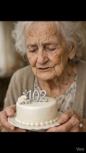 16K views · 1.5K reactions | She’s carried 102 years on her shoulders… and tonight she’s carrying a tiny cake too—hoping someone, anyone, will remember her name. #fblifestyle | Thriving Recipes | Facebook