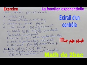 la fonction exponentielle......math de 2bac....extrait dun controle