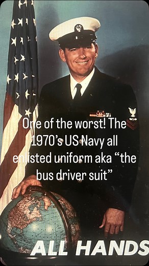 Andrew T. Wombacher on Instagram: "One one of most divisive US Navy uniforms of the 20th century, the all enlisted uniform aka “the bus driver uniform” #armynavyvintage #usnavy #militaryhistory @usnavy"
