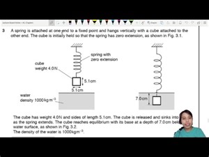 4.4b Ex4 ON17 P22 Q3 Submerged Cube on Spring | Oct/Nov 2017 | Cambridge A Level 9702 Physics