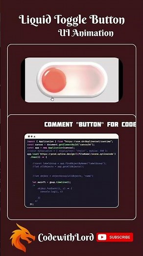Liquid Toggle Button UI Animation using HTML, CSS & JavaScript | Modern Glassmorphism Toggle Switch
