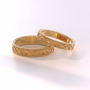 14k Solid Gold Wedding Band Set for Him and Her, Flat Comfort Fit His and Hers Rings, Matching Gold Alliance Bands, Commitment Jewelry - Etsy