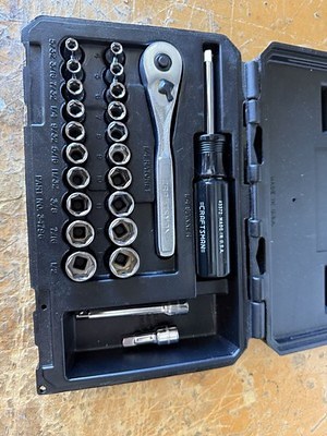 Craftsman USA 1/4” Socket Set V Series Ratchet Spinner Case 84796 SAE | eBay