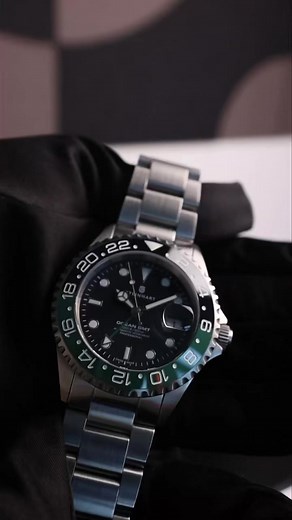 Dual‑time travel, sculpted in steel and ceramic. The Ocean One GMT black-green Ceramic keeps you synced across timezones. | Steinhart Watches