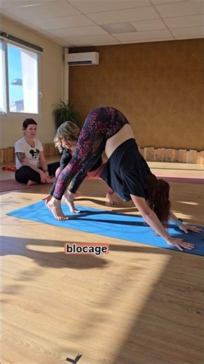 Place your heels on the floor in downward-facing dog.