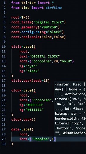 Create a Live Digital Clock Using Python🐍 #pythonessperspective #coding #python