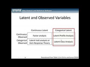 Stata Training: Latent Class Analysis Using Stata