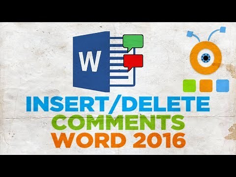 How to Insert or Delete a Comments in Word 2016 | How to Add or Delete a Note in Word 2016